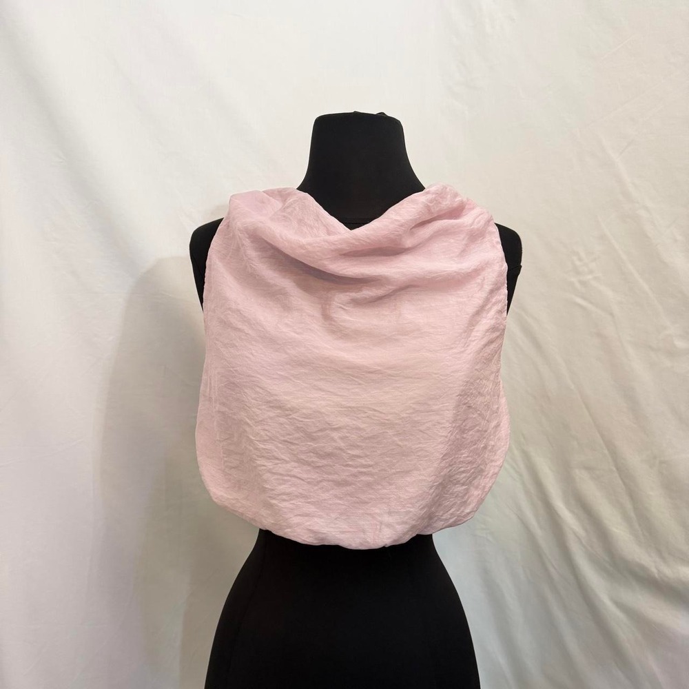 Abercrombie & Fitch Pink Cowl Neck Bubble Hem Cropped Blouse Top Medium